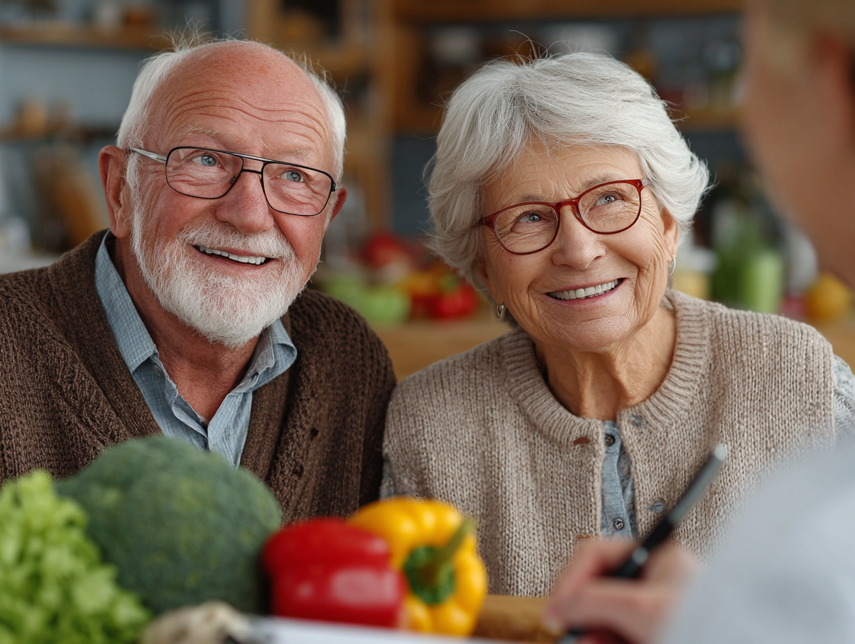 Seniorzy gotujący razem